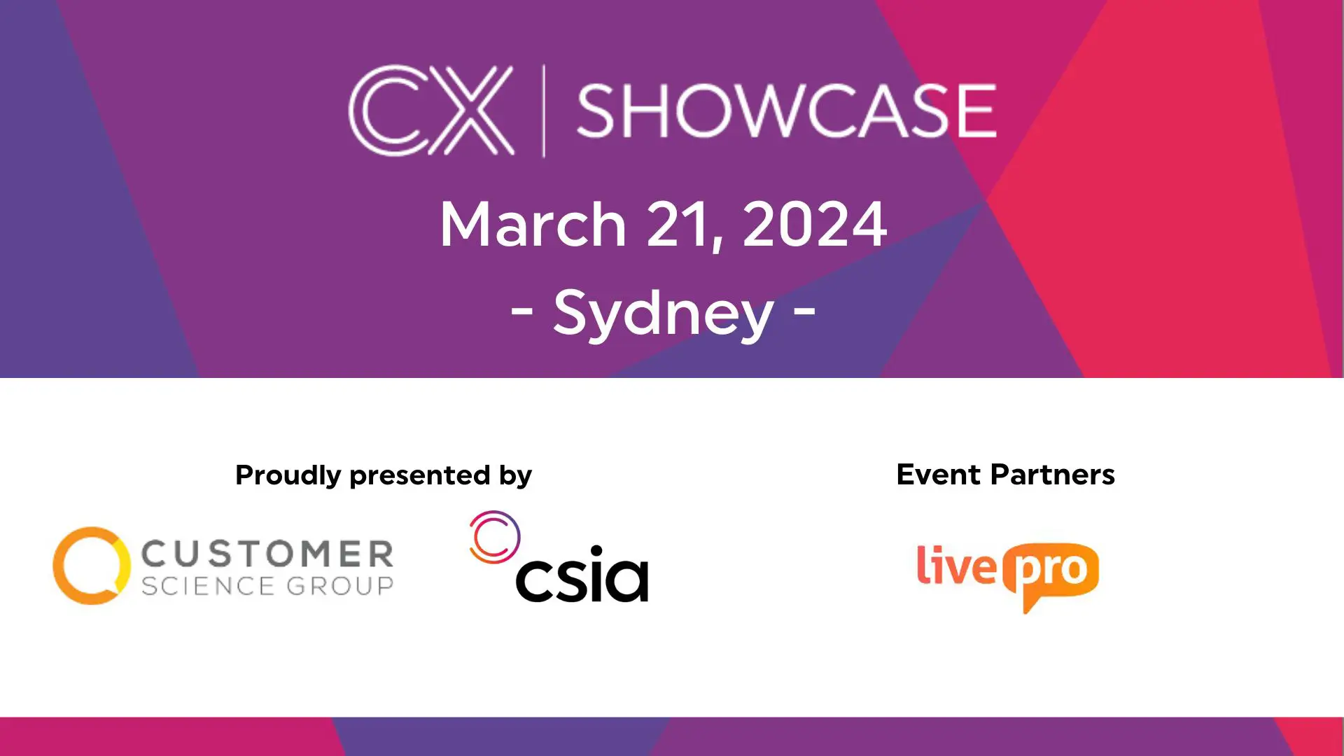 CX Showcase 2024 in Sydney - livepro