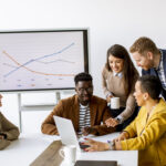 Group of multiethnic business people working together